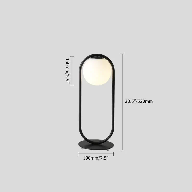 Nordic Minimalist C_Ball Table Lamp with Opal Glass Shade - view 4