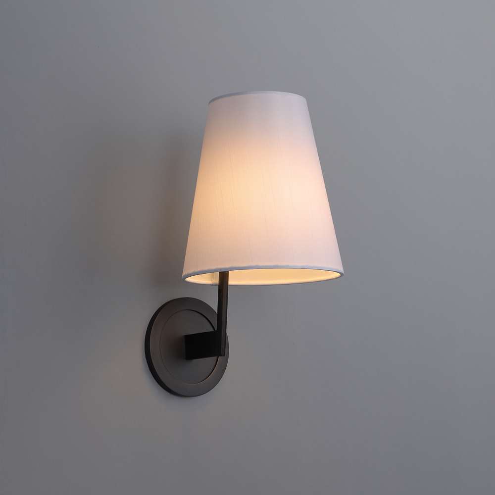 Tapered Opal Fabric Shade Grand Wall Sconces 7 Inches - view 1