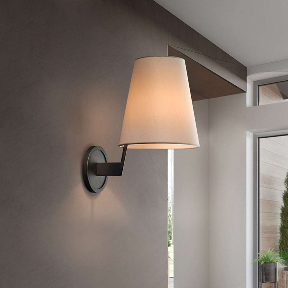 Tapered Opal Fabric Shade Grand Wall Sconces 7 Inches - view 5