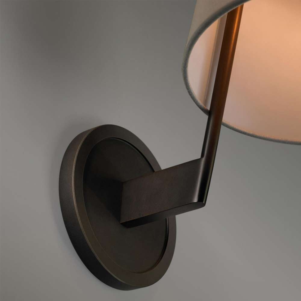 Tapered Opal Fabric Shade Grand Wall Sconces 7 Inches - view 6