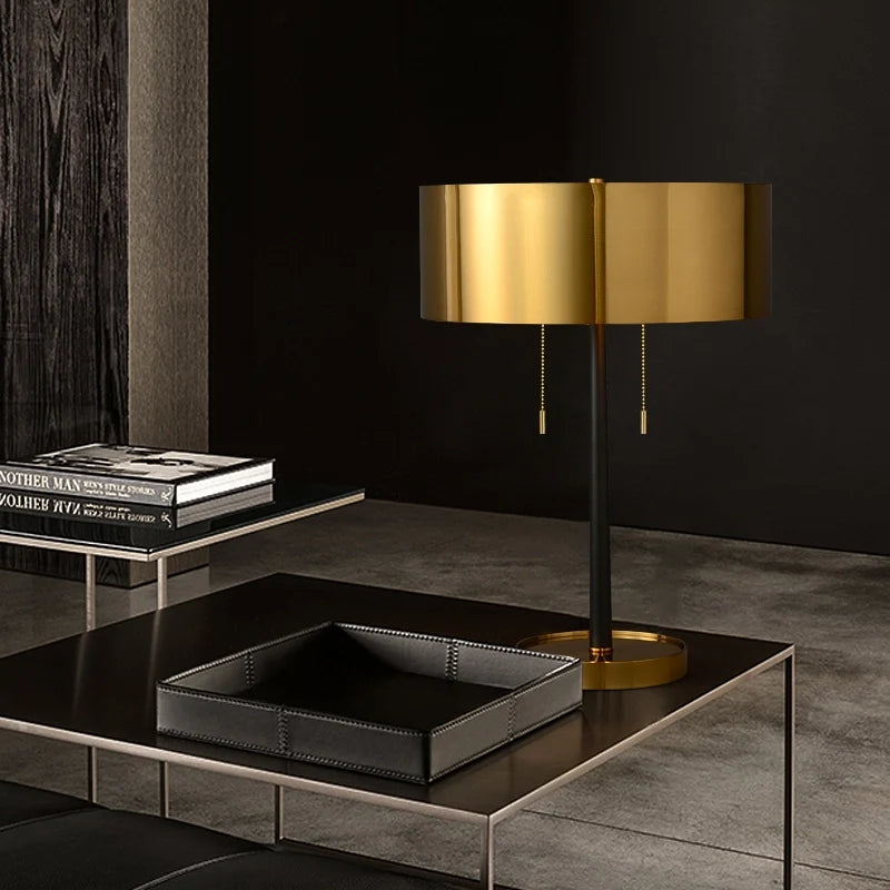 Light in the Space Mid Century Table Lamp in Burnished Brass - view 2