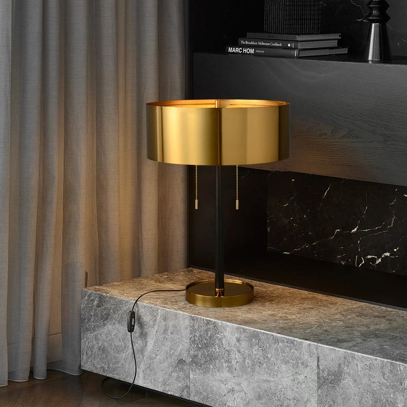 Light in the Space Mid Century Table Lamp in Burnished Brass - view 4