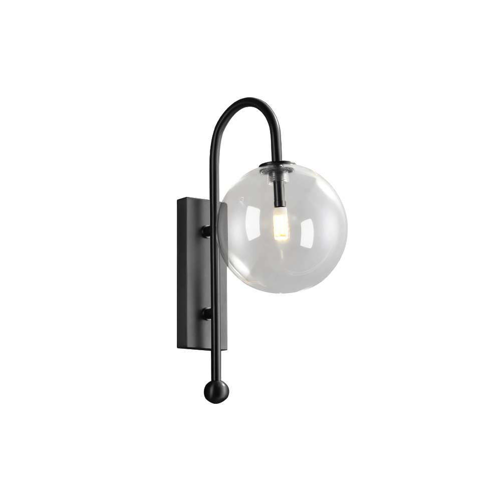 Naples Brass Wall Lighting with Clear Glass Globe Shade - view 8