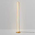 Modern Minimalist Linear LED Brushed Brass Floor Lamp - view 1
