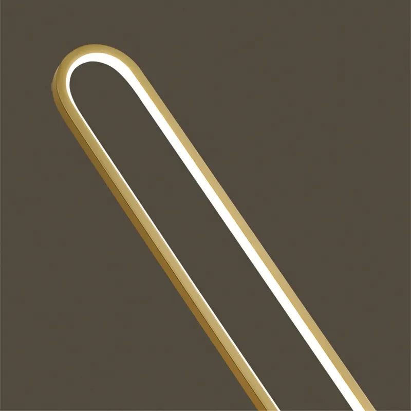 Modern Minimalist Linear LED Brushed Brass Floor Lamp - view 4