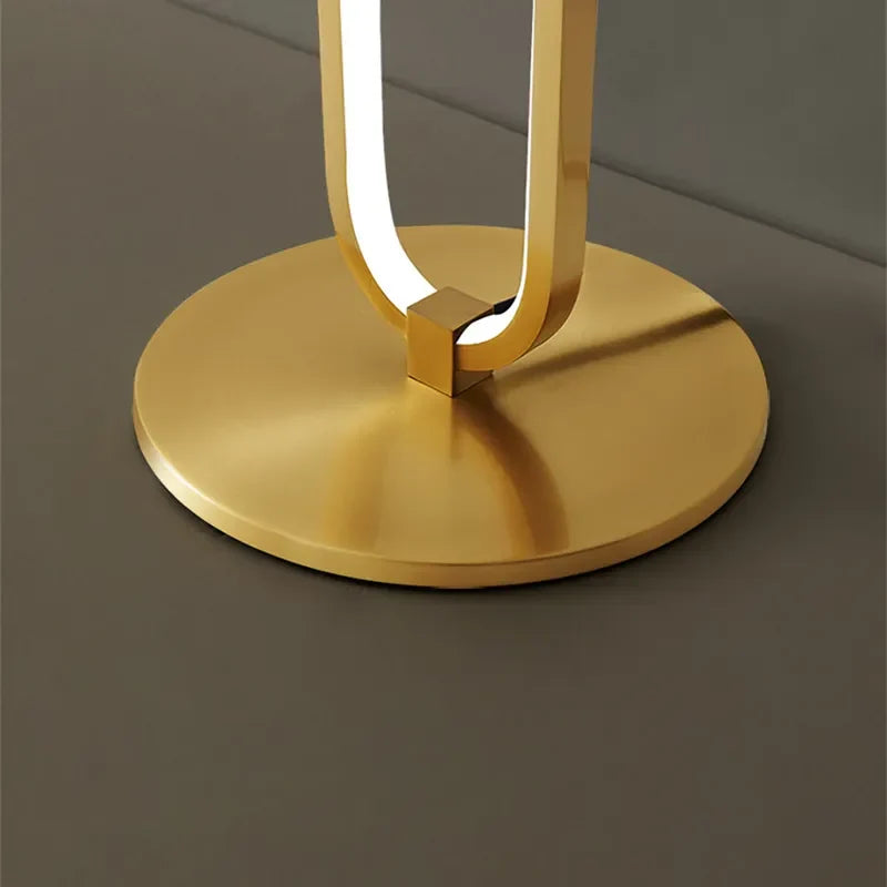 Modern Minimalist Linear LED Brushed Brass Floor Lamp - view 5