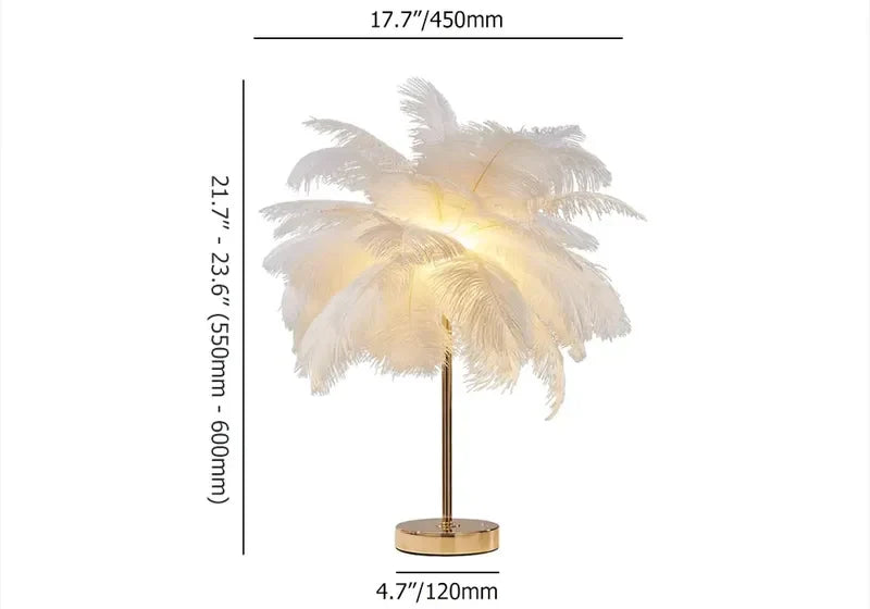 Modern Colorful Josephine Feather Table Lamp with Metal Base - view 10