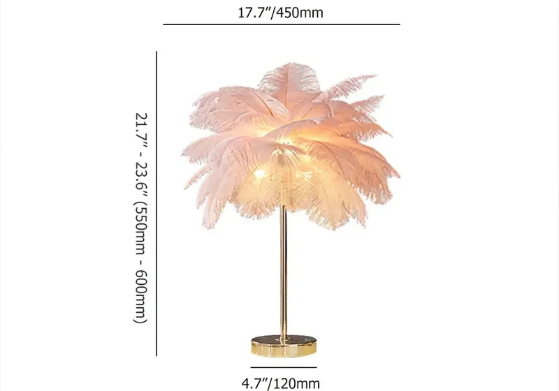 Modern Colorful Josephine Feather Table Lamp with Metal Base - view 11
