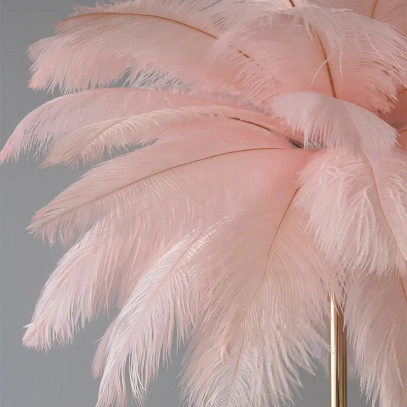 Modern Colorful Josephine Feather Table Lamp with Metal Base - view 4