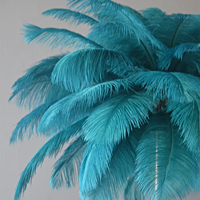 Modern Colorful Josephine Feather Table Lamp with Metal Base - view 5