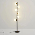 Mid Century Modern Floor Lamp Spiral Multi-bulb Glass Globe Shade - view 1