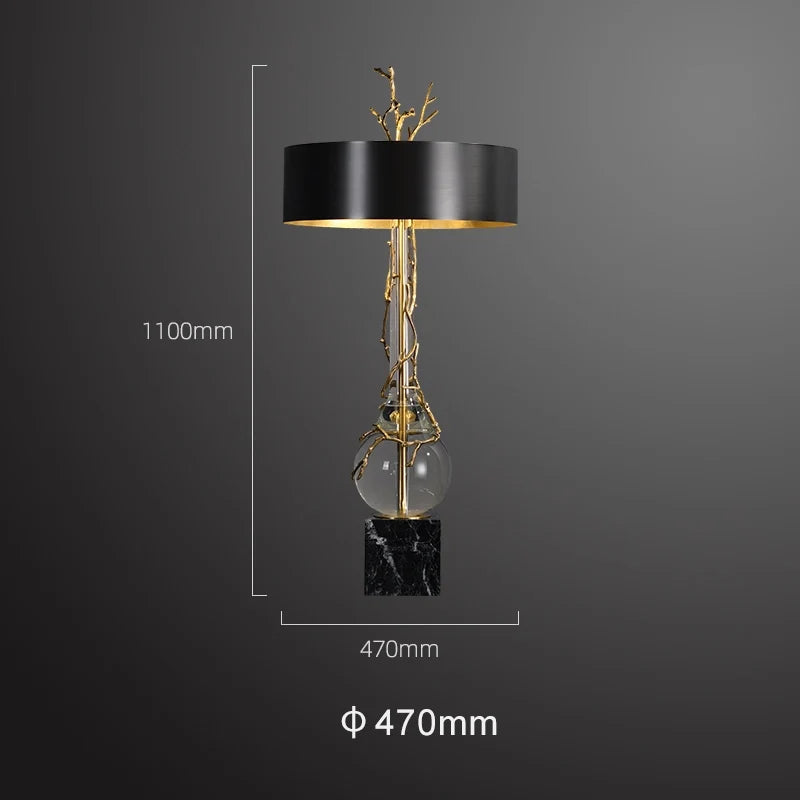 Twig Transparent Crystal Modern Table Lamp with Marble Shade - view 10
