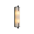 Blade Linear Marble Wall Light in Black with White Cloth Shade - view 8