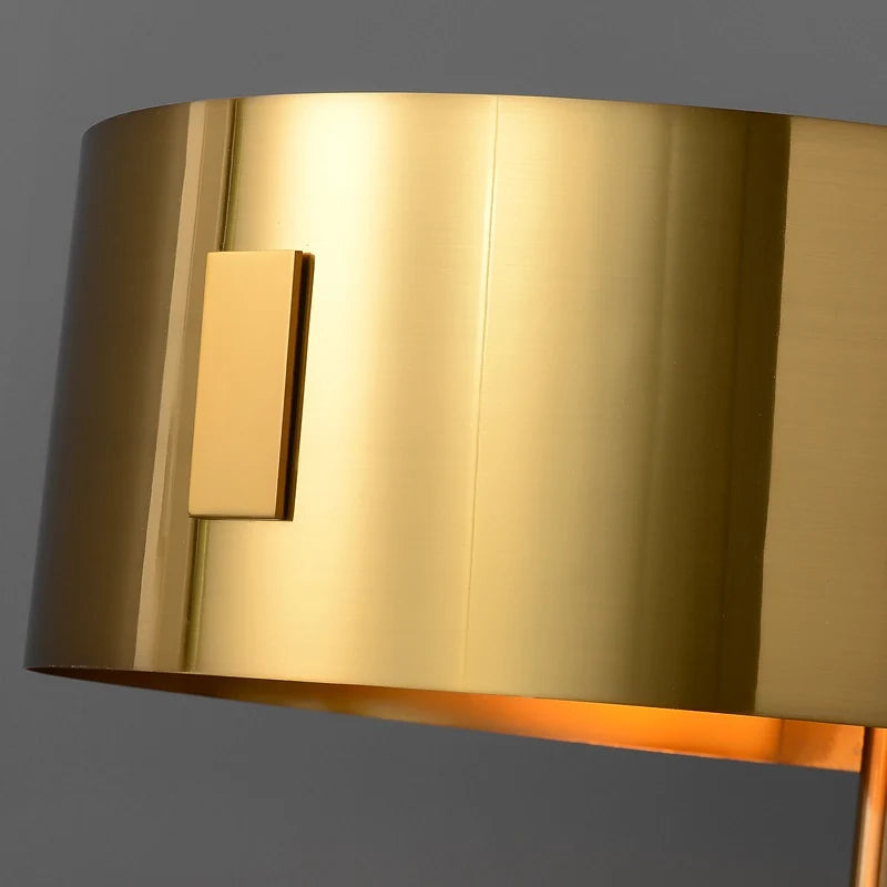 Mid Century Modern Floor Lamp with Metal Base in Gold - view 6