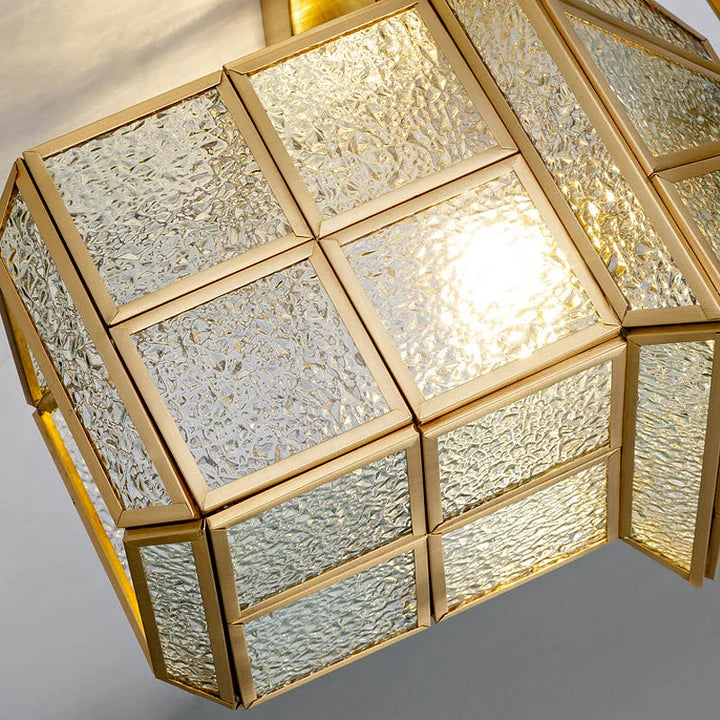 Industrial Gold Square Glass Shade Outdoor Wall Lighting - view 4