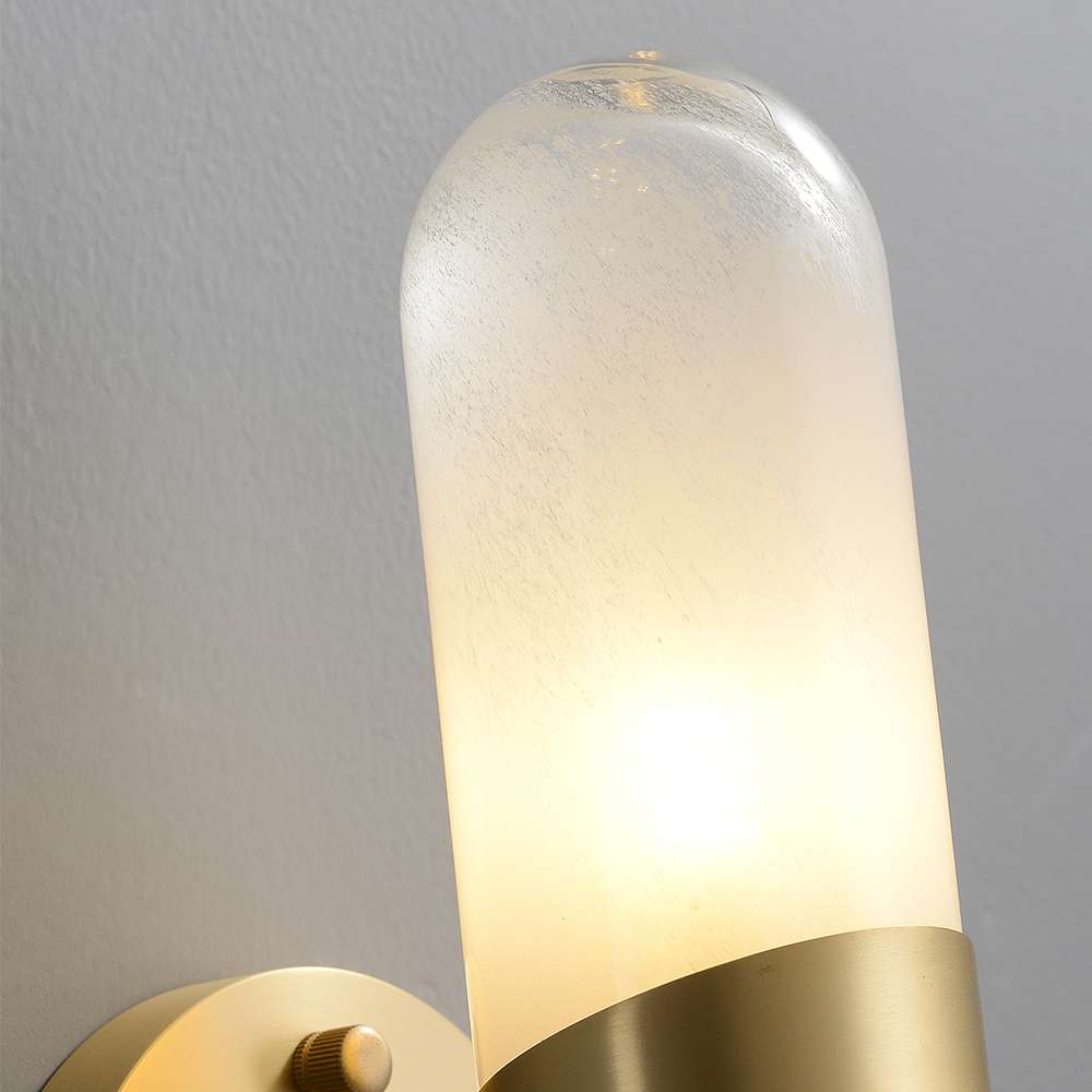 Minimalist Column White Glass Shade Wall Sconces for Living Room - view 6