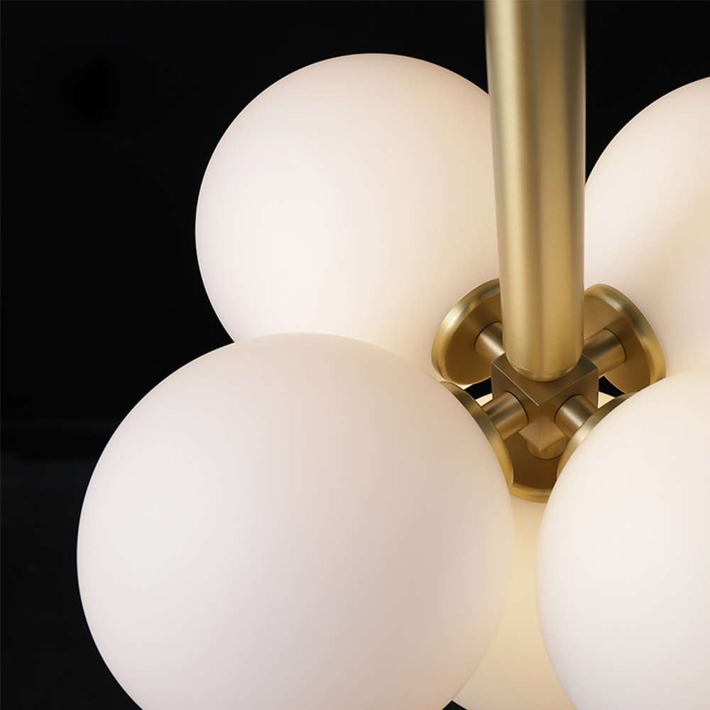 Contemporary MIira 4-Light Hanging Lamp Brass Opal - view 3
