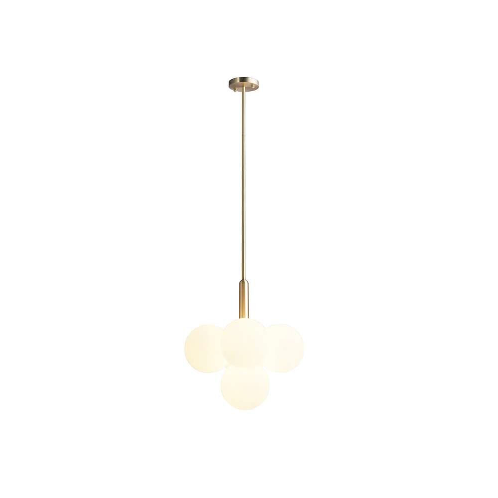 Contemporary MIira 4-Light Hanging Lamp Brass Opal - view 8