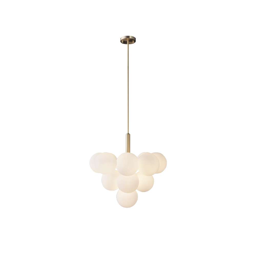 Contemporary MIira 4-Light Hanging Lamp Brass Opal - view 9