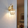 Industrial Golden Glass Shade Lantern Outdoor Wall Lighting - view 1