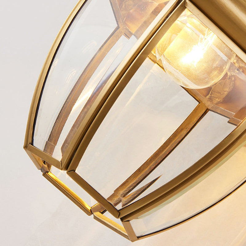 Industrial Golden Glass Shade Lantern Outdoor Wall Lighting - view 4