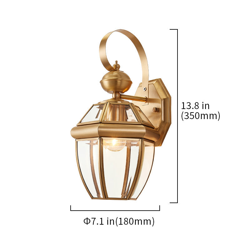 Industrial Golden Glass Shade Lantern Outdoor Wall Lighting - view 7