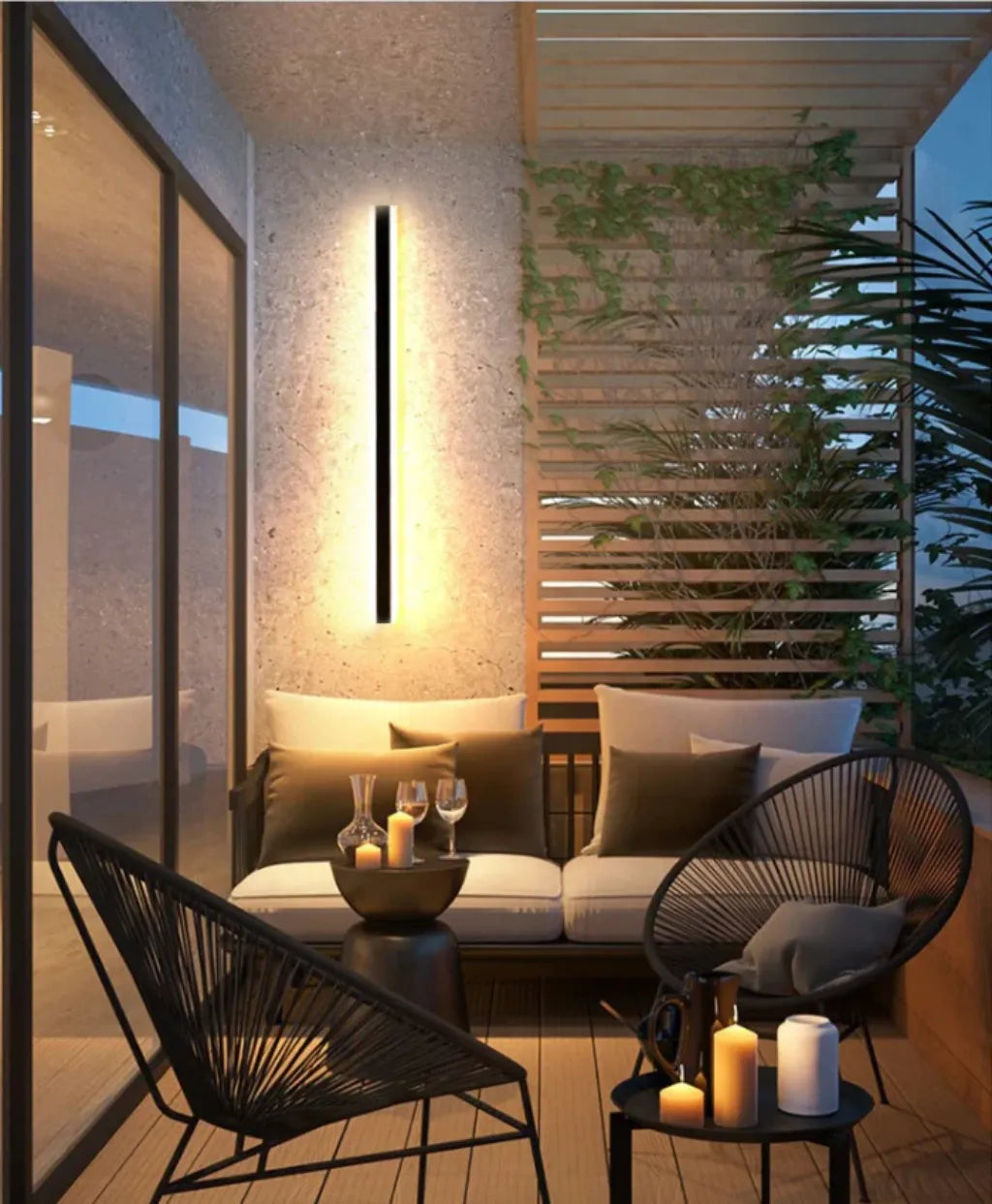 Minimalist Haylen Cylinder Outdoor Wall Lighting in Black - view 2
