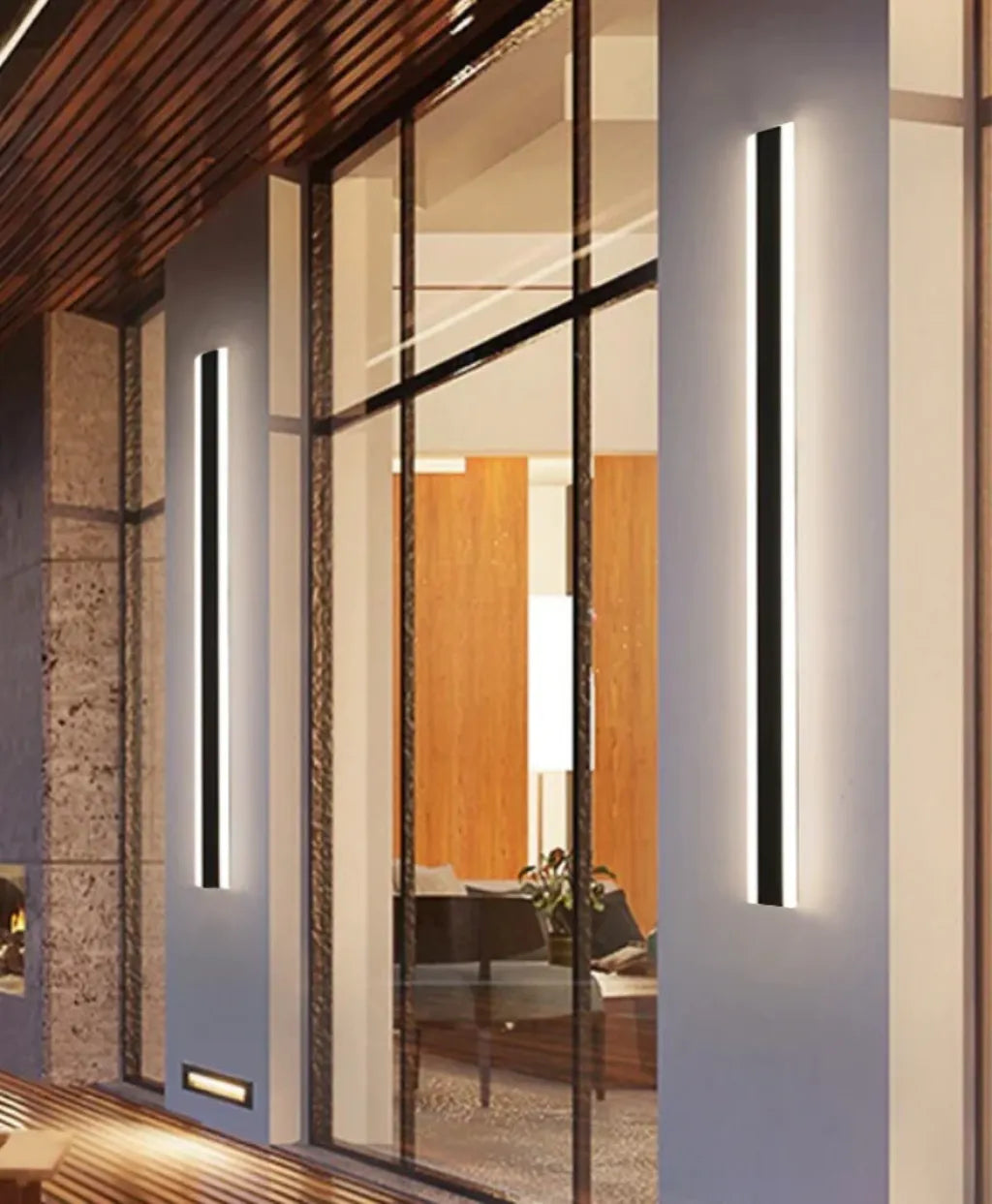 Minimalist Haylen Cylinder Outdoor Wall Lighting in Black - view 8