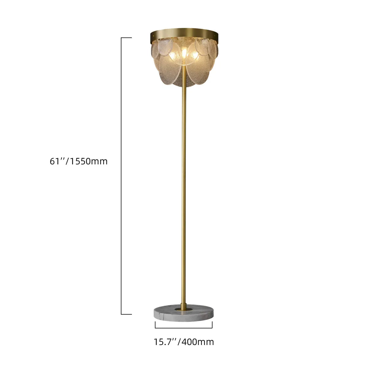 Luxury Frosted Glass Shade LED Flower Floor Lamp Modern - view 10
