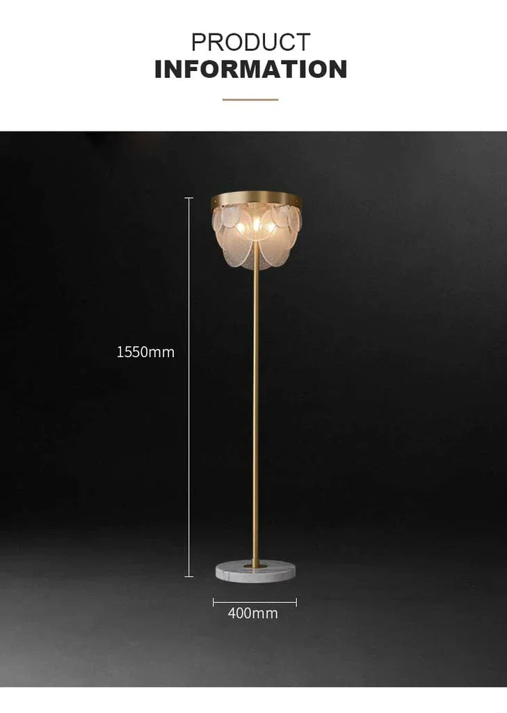 Luxury Frosted Glass Shade LED Flower Floor Lamp Modern - view 11
