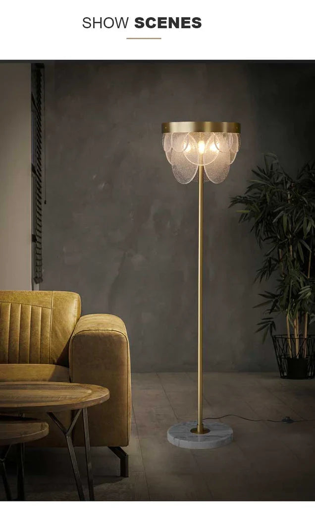 Luxury Frosted Glass Shade LED Flower Floor Lamp Modern - view 5