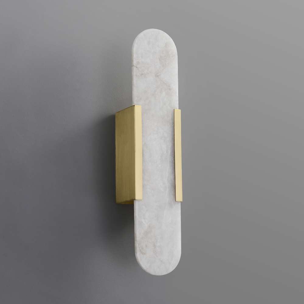 Melange Elongated Alabaster Sconce H 19.7'' - view 2