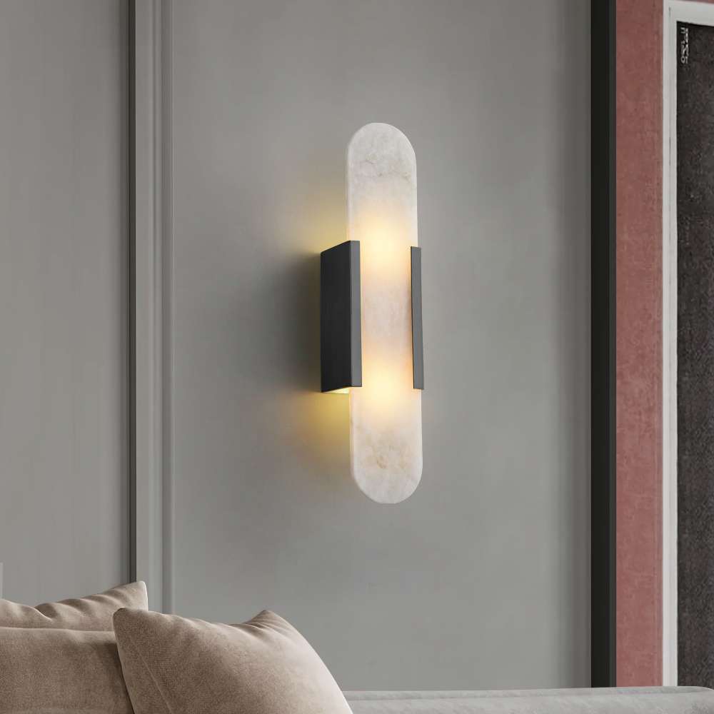 Melange Elongated Alabaster Sconce H 19.7'' - view 3