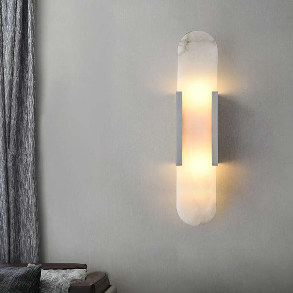 Melange Elongated Alabaster Sconce H 19.7'' - view 5