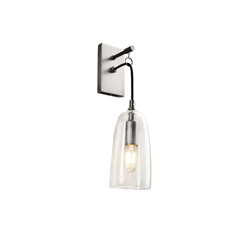 Modern Lure Clear Glass Shade Wall Sconces for Living Room - view 10