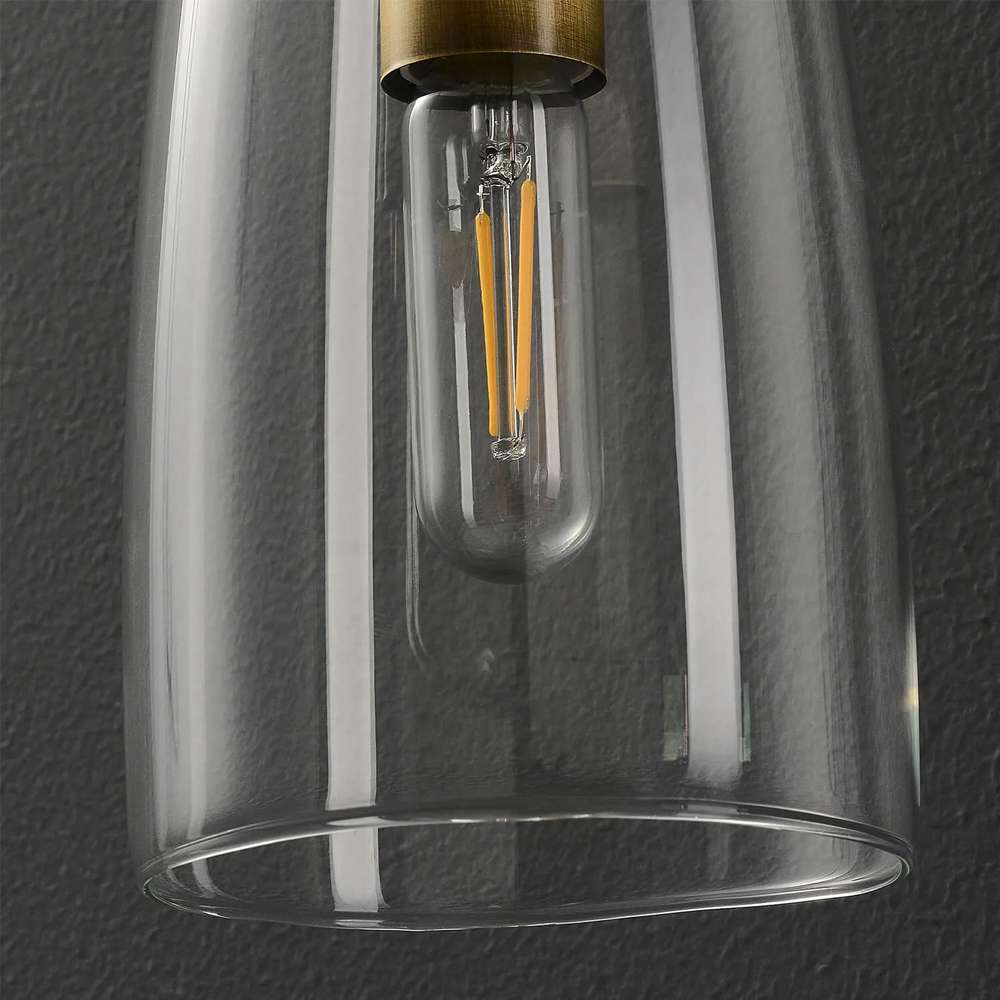 Modern Lure Clear Glass Shade Wall Sconces for Living Room - view 6