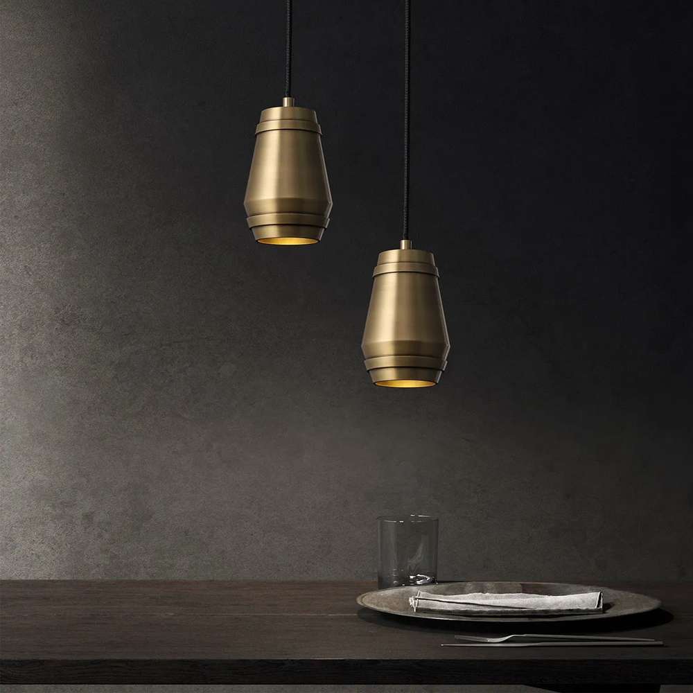 Mid Century Modern Creative All Copper Hanging Lamp - view 3