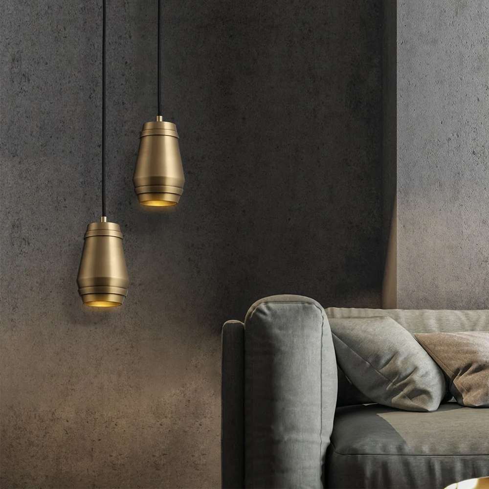 Mid Century Modern Creative All Copper Hanging Lamp - view 4