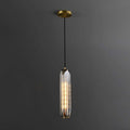 Modern Float Smoky Gray Glass Shade Cylinder Hanging Lamp - view 1
