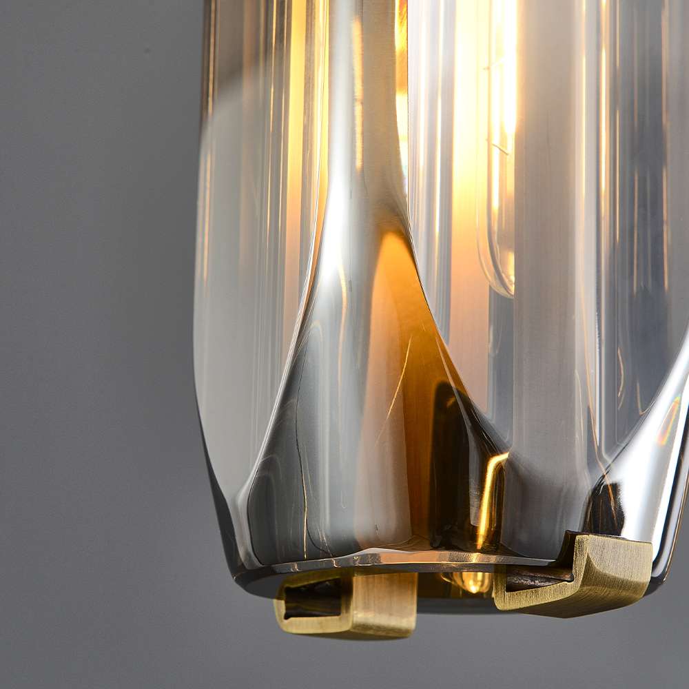 Modern Float Smoky Gray Glass Shade Cylinder Hanging Lamp - view 7
