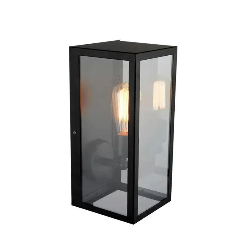Modern Outdoor Lighting with Square Matte Black Metal Lantern - view 1