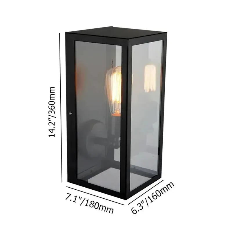 Modern Outdoor Lighting with Square Matte Black Metal Lantern - view 2