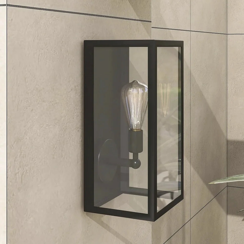Modern Outdoor Lighting with Square Matte Black Metal Lantern - view 3