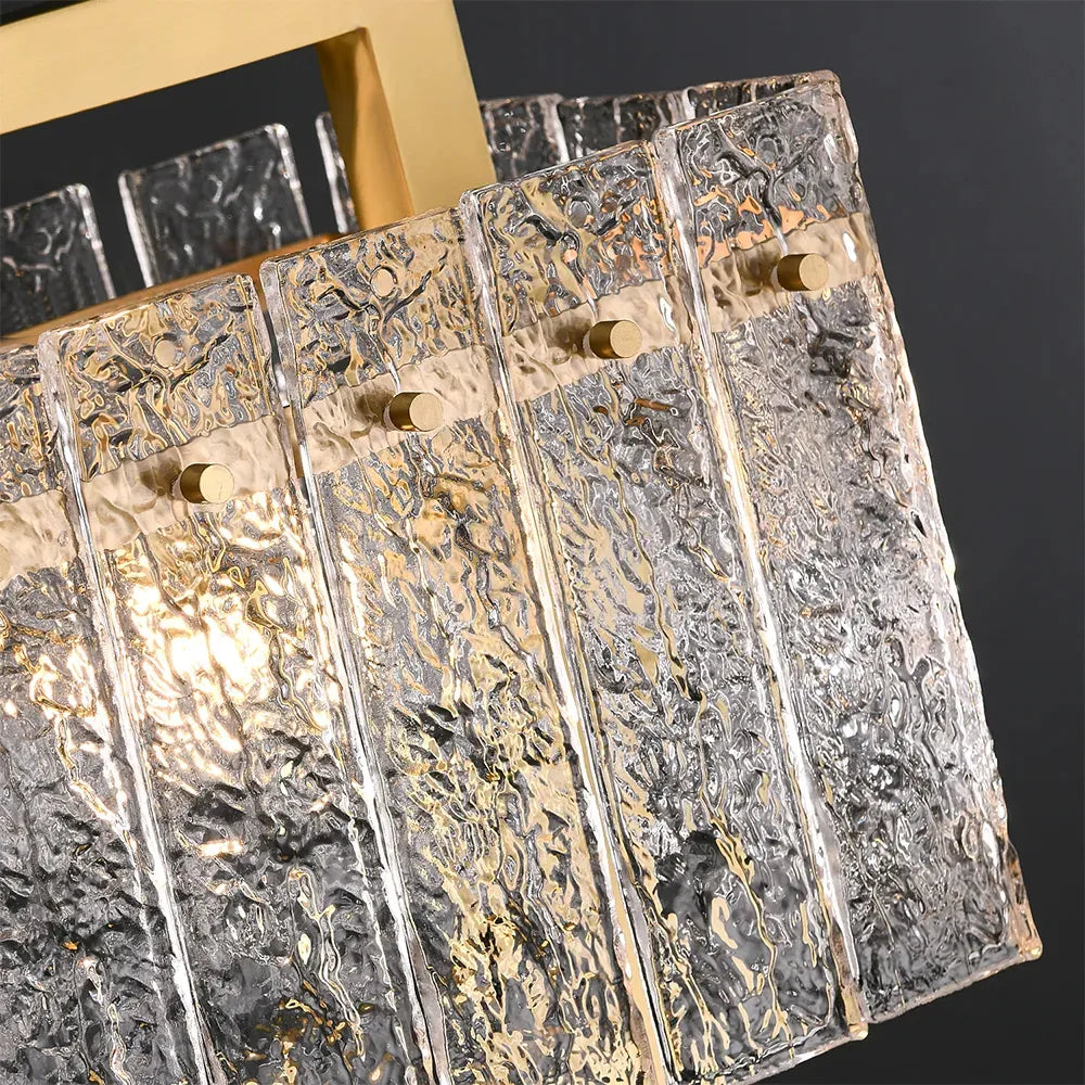 Brass Geometric Pendant Lighting with Clear Glass Square Shade - view 7