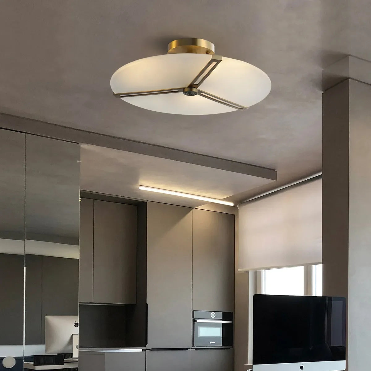 Modern Ceiling Lights With Matte White Glass Shade - view 3
