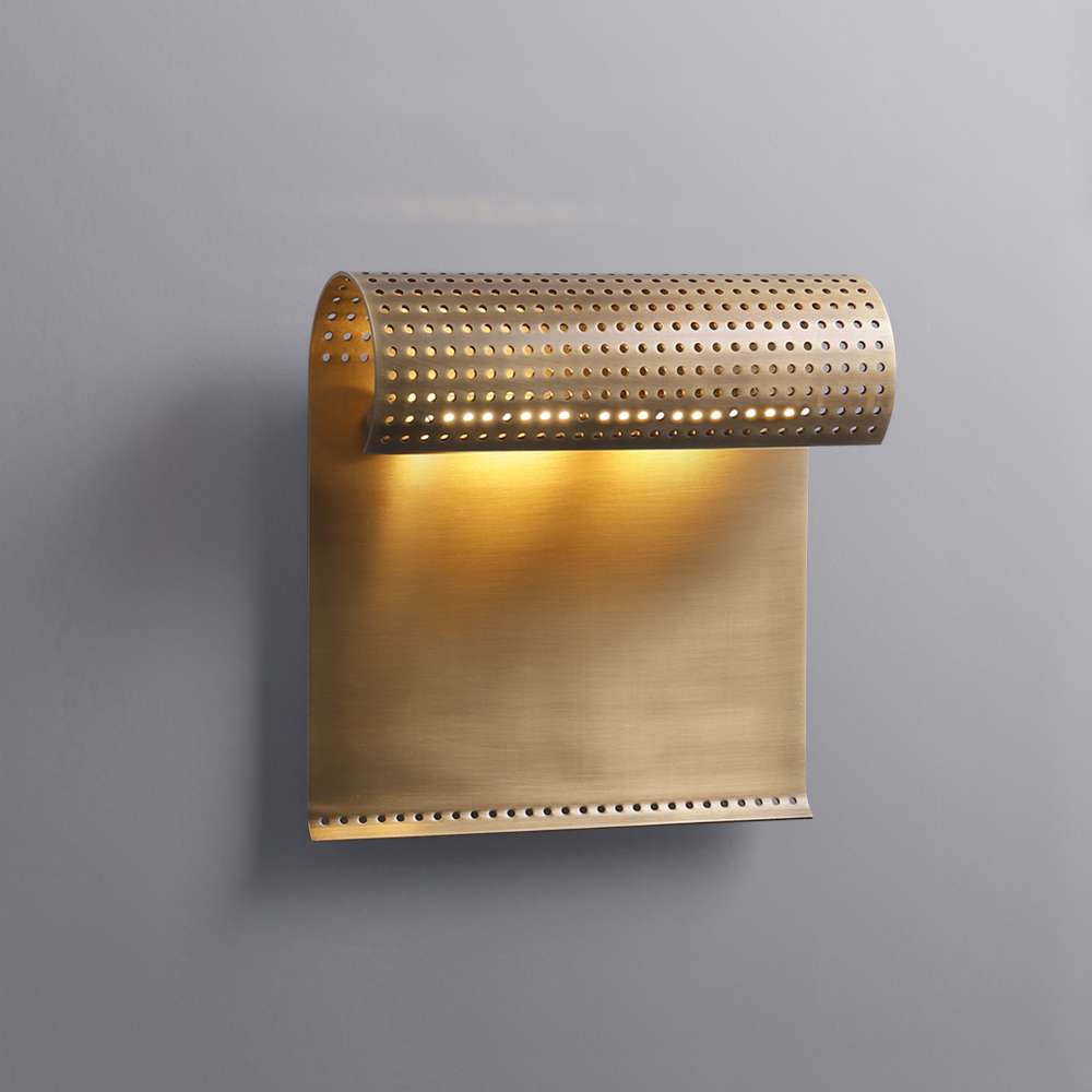 Mid-Century Luxury Brass Scroll Wall Sconce - view 1