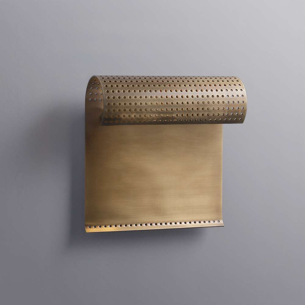 Mid-Century Luxury Brass Scroll Wall Sconce - view 2