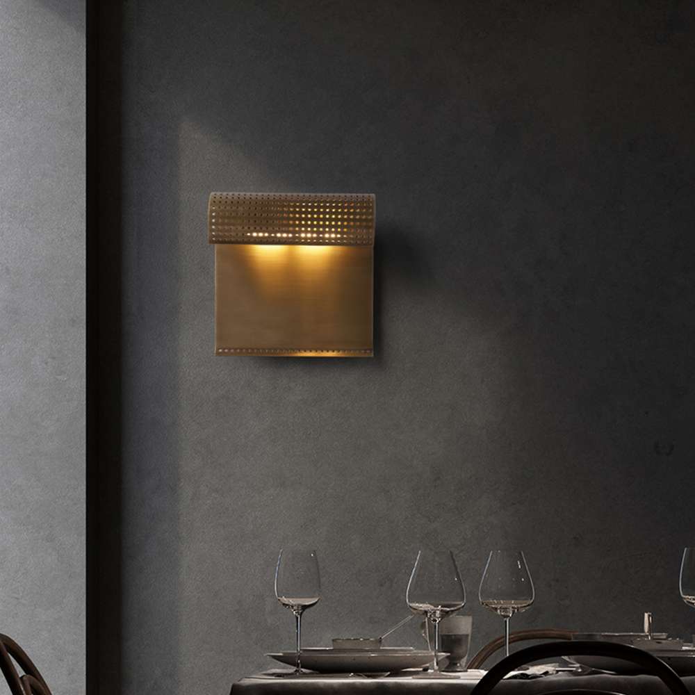 Mid-Century Luxury Brass Scroll Wall Sconce - view 3
