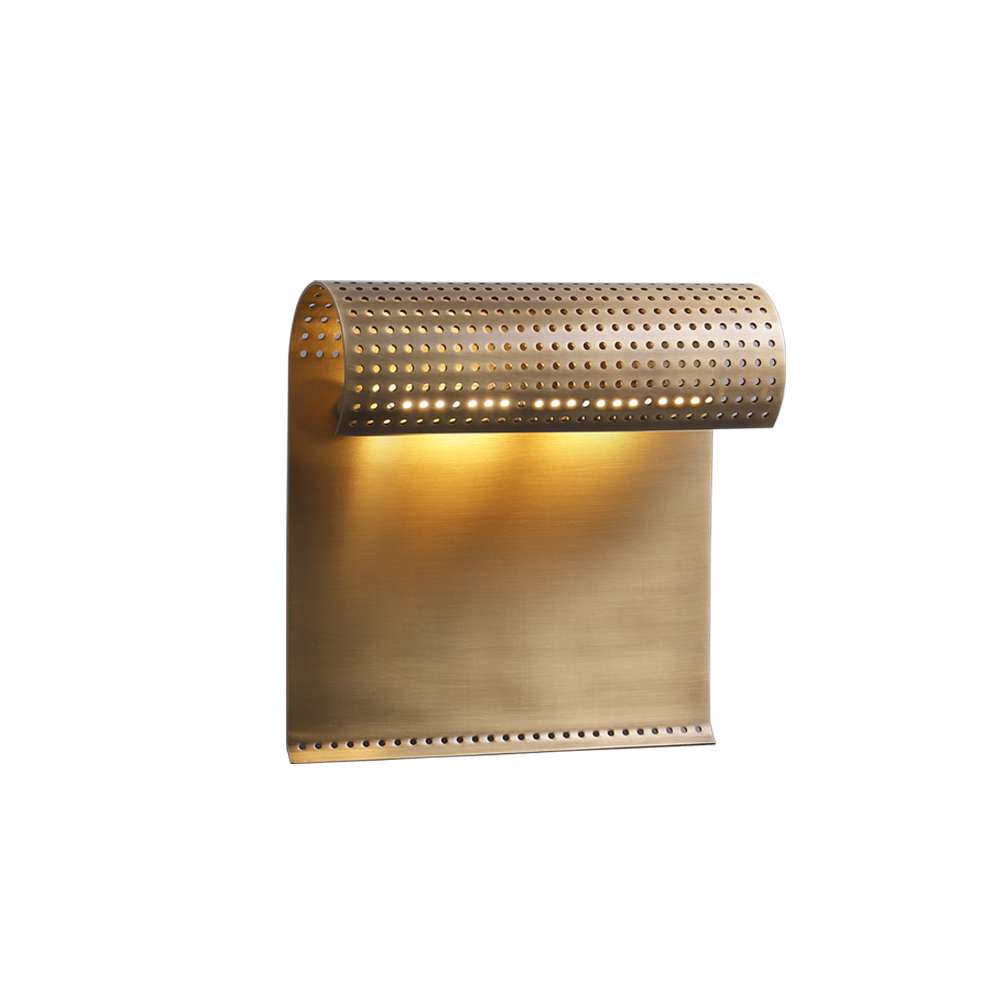 Mid-Century Luxury Brass Scroll Wall Sconce - view 8