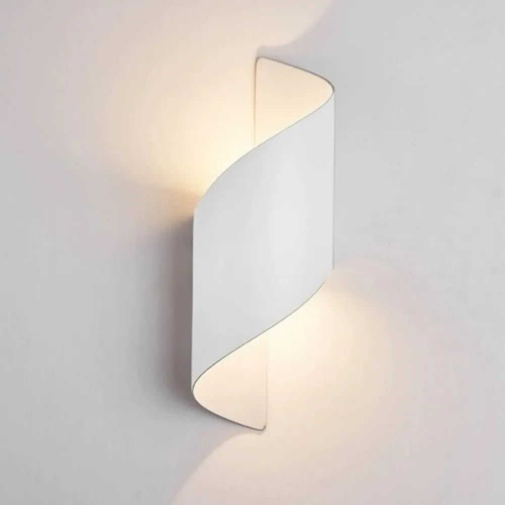 Contemporary Metal Shade Twist LED Outdoor Wall Sconces - view 1